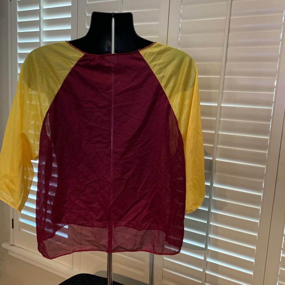 Football Mesh Rag Top- Maroon/Gold. X091*